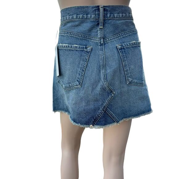 New Citizens of Humanity Premium Vintage Greenpoint Cut Off Denim Mini Skirt 27 - Picture 4 of 10